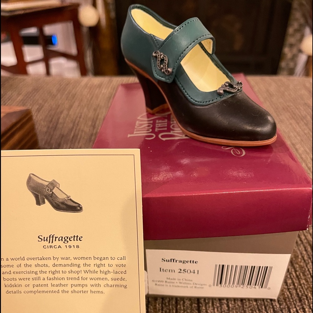 Just the Right Shoe “Suffragette” New in Box with certificate of authenticity.